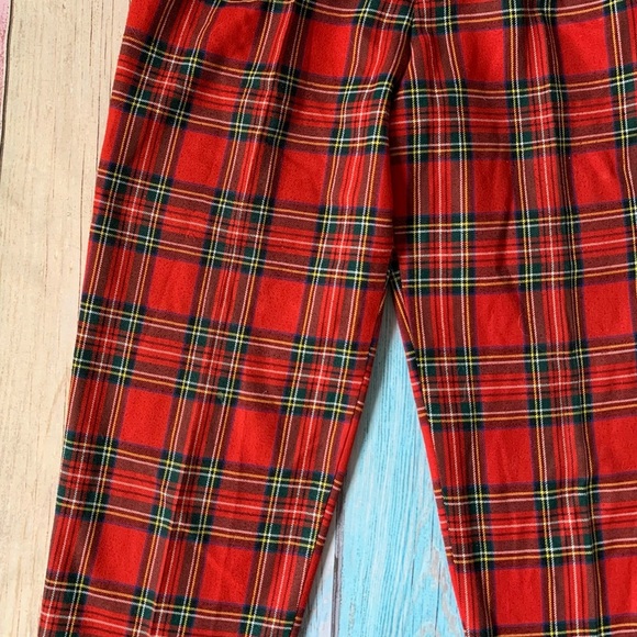 Vintage happy legs high waist Red Plaid Trousers - Picture 2 of 7